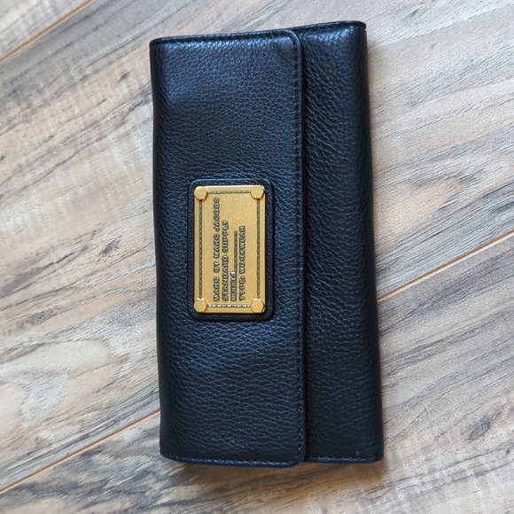 Marc By Marc Jacobs 100% Cow Leather Black Wallet Trifold. - Picture 2 of 10